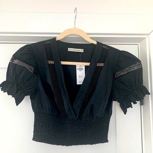 Abercrombie Black Puff Sleeve Top Size XS